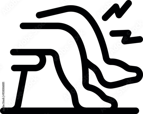 Patient is experiencing painful leg cramps while sitting on an examination table