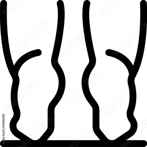 Simple icon of a person standing, illustrating flat feet valgus