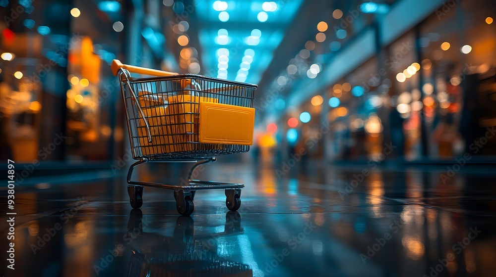 Sleek 3D portrayal of online retail marketing with a blurred background, perfect for digital application imagery. Sleek 3D portrayal of online retail marketing with a blurred background, perfect for digital application imagery.