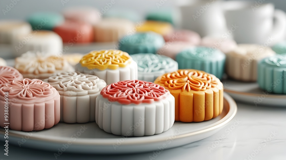 Detailed Traditional Chinese Mooncakes with Salted Egg Yolk Filling for ...