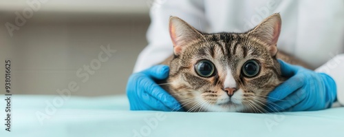 Pathologist performing an autopsy on a cat to determine cause of death, meticulous and clinical setting, veterinary disease pathology photo