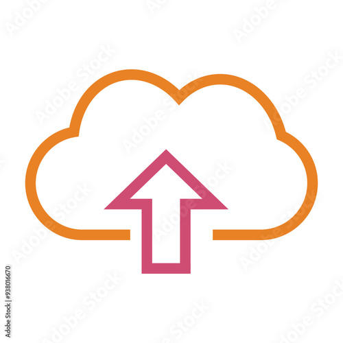 Upload, cloud, database icon