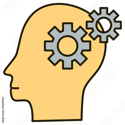 Wallpaper Mural human intelligence. human head with gears illustration Torontodigital.ca