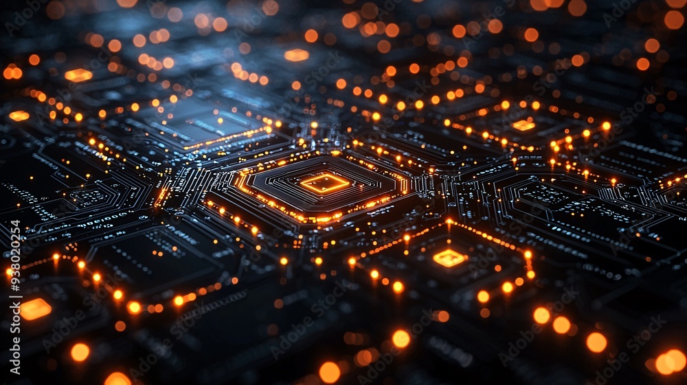 Obraz premium A software developer integrating AI with blockchain technology, reviewing smart contracts and algorithms.