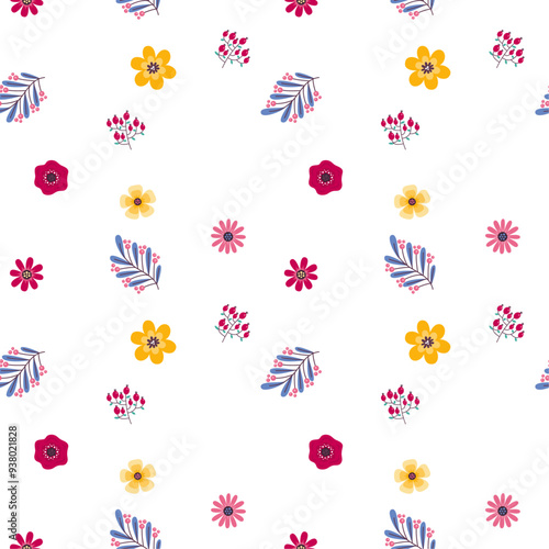 streamless pattern, streamless flower pattern, botanical patterns, pattern design  photo