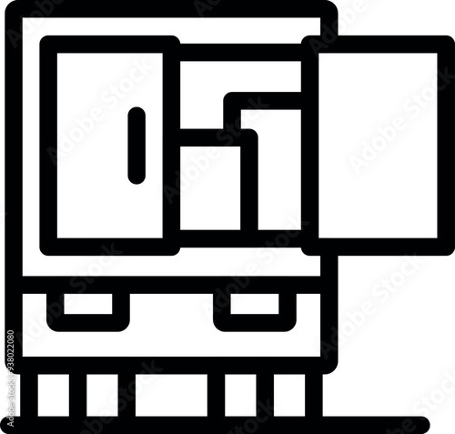 This vector illustration of a laser cutting machine is perfect for projects related to industrial manufacturing and metalworking