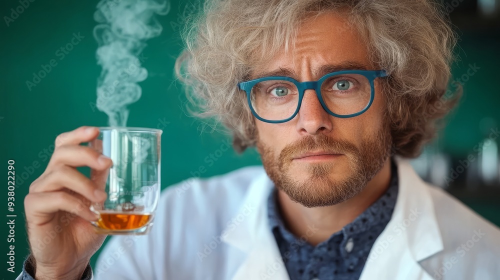 thoughtful crazy minded scientist man thoughtful crazy minded scientist man