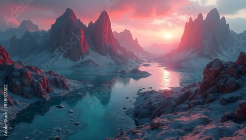 Crimson Peaks at Sunset