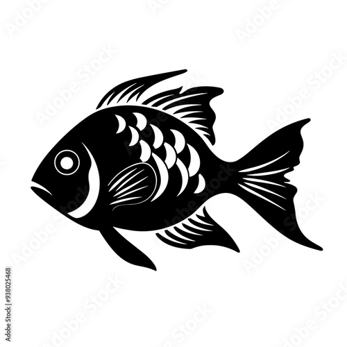 fish sea wildlife animal, river, vector graphic, black and white, cod, fin, shark, trout, bass, clownfish, goldfish, elk, ray, salmon