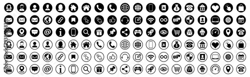 Set of Contact and web icons.Vector
