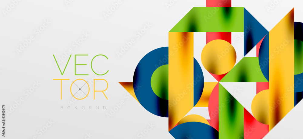 Circles and shadows. Colorful round elements with triangles, semi circles and other shapes. Vector Illustration For Wallpaper, Banner, Background, Card, Book Illustration, landing page Circles and shadows. Colorful round elements with triangles, semi circles and other shapes. Vector Illustration For Wallpaper, Banner, Background, Card, Book Illustration, landing page