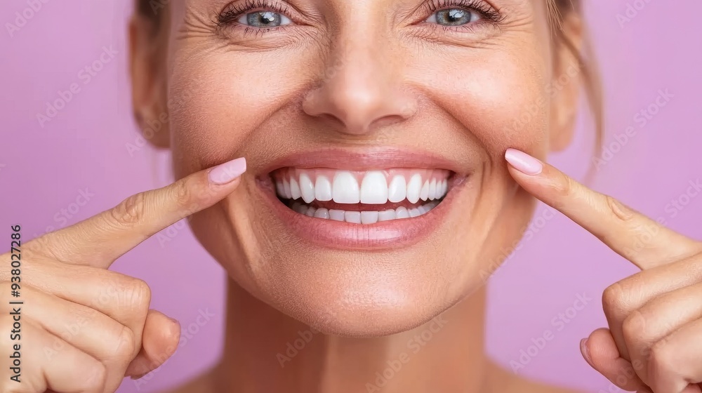 Concept of having strong healthy straight white perfect teeth at respectable age Concept of having strong healthy straight white perfect teeth at respectable age