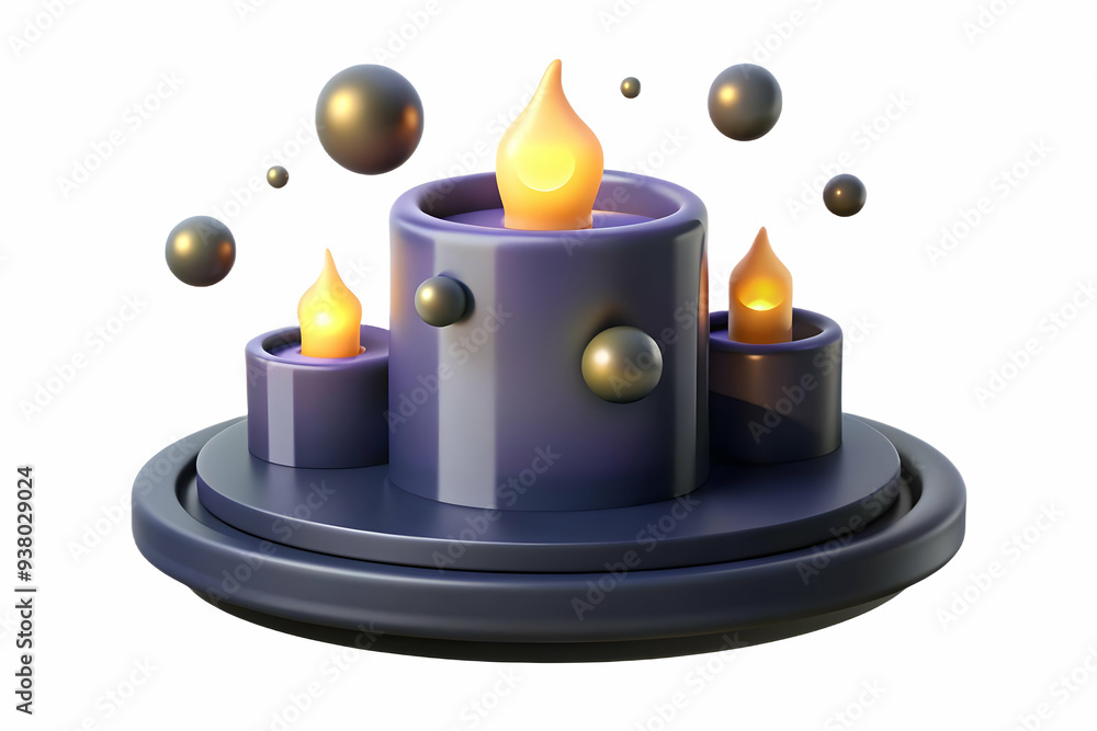 Flat Glossy Candles Background with Floating Orbs concept as A glossy background featuring glowing candles with floating orbs of light in a dark eerie setting. Ideal for Halloween themed advertisement Flat Glossy Candles Background with Floating Orbs concept as A glossy background featuring glowing candles with floating orbs of light in a dark eerie setting. Ideal for Halloween themed advertisement