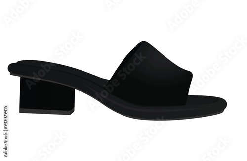 Black  woman sandal. vector illustration