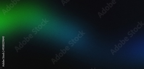 Green and Blue Color Wave Background with Grainy and Noisy Abstract Texture