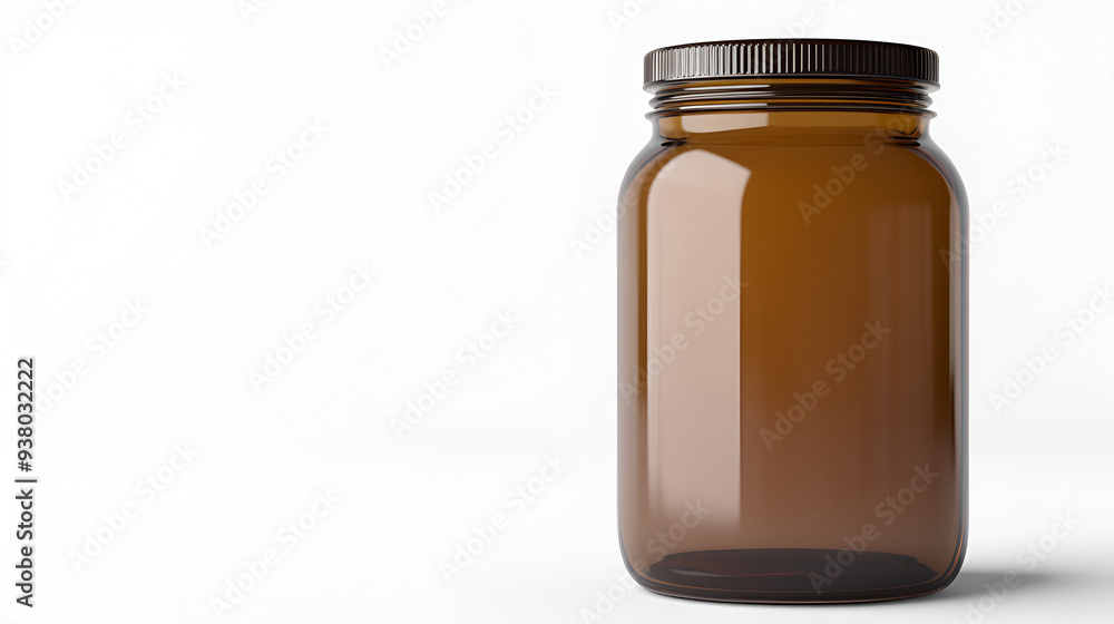 mockup of glass jar on isolated white background. ai generative. mockup of glass jar on isolated white background. ai generative.