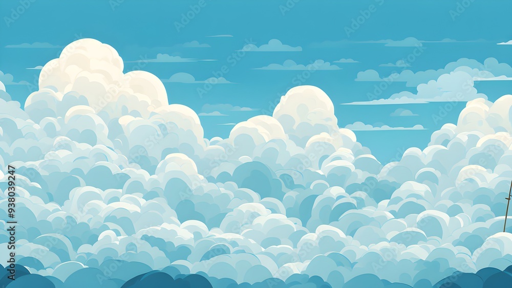 Illustration clouds and the sky landscape background in cartoon style Illustration clouds and the sky landscape background in cartoon style