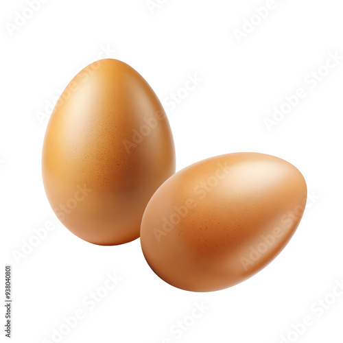 Two eggs isolated on transparent background