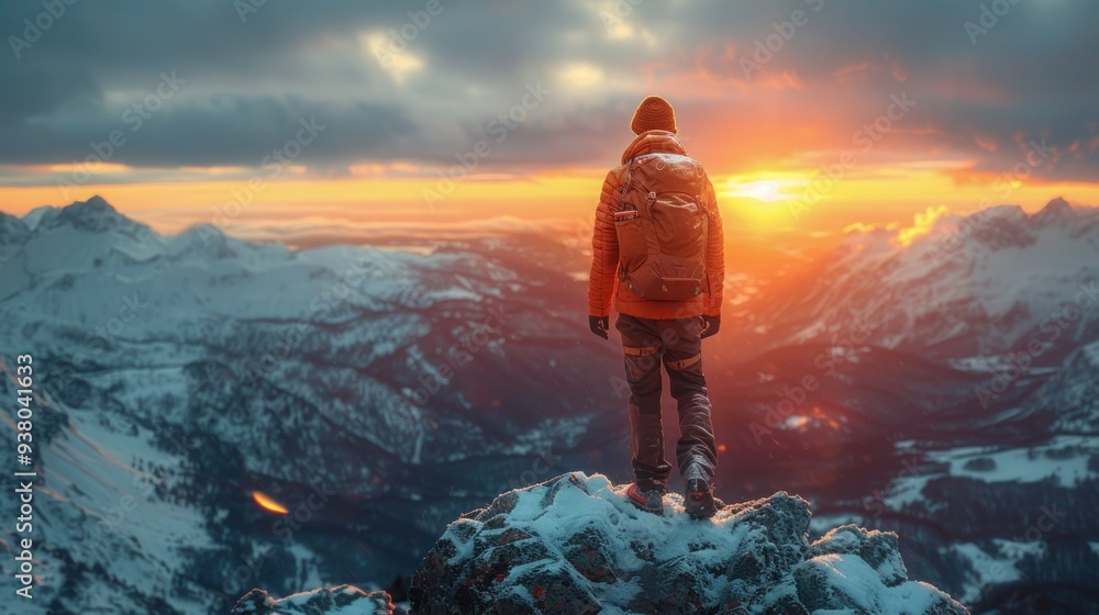 Solitude Summit: A Man's Adventurous Hike on a Mountain Trail for Active Vacation and Healthy Lifestyle Solitude Summit: A Man's Adventurous Hike on a Mountain Trail for Active Vacation and Healthy Lifestyle