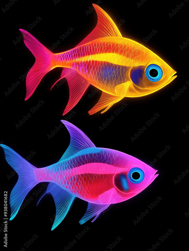 Fototapeta premium Neon Fisch