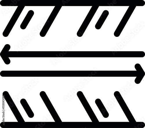 This icon represents a double sided fabric with its warp and weft threads, often used in textile industry