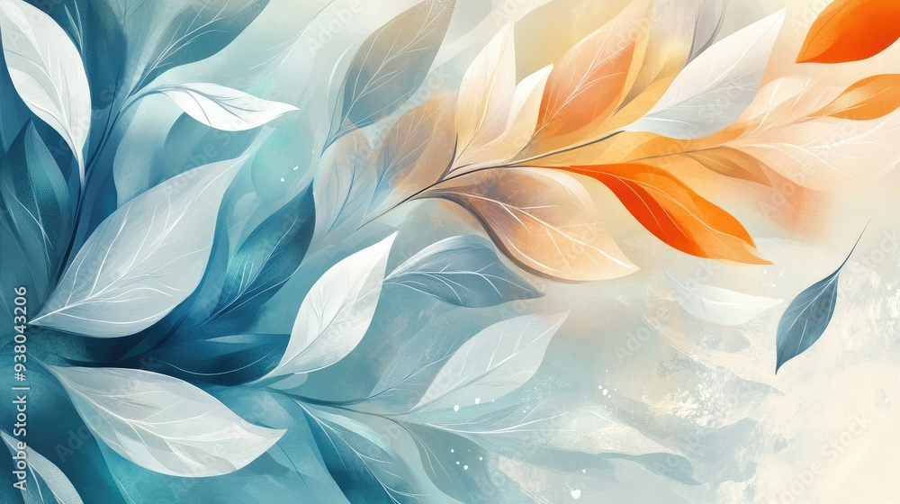 Abstract leaves in gentle breeze Abstract leaves in gentle breeze