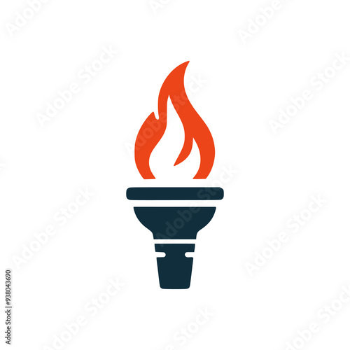 torch fire flame logo vector illustration template design