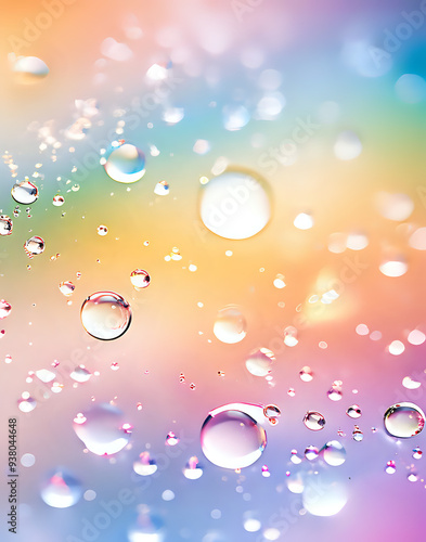 Wallpaper Mural Abstract texture, background with bubbles in pastel colors, y2k style, rainbow. AI generation Torontodigital.ca