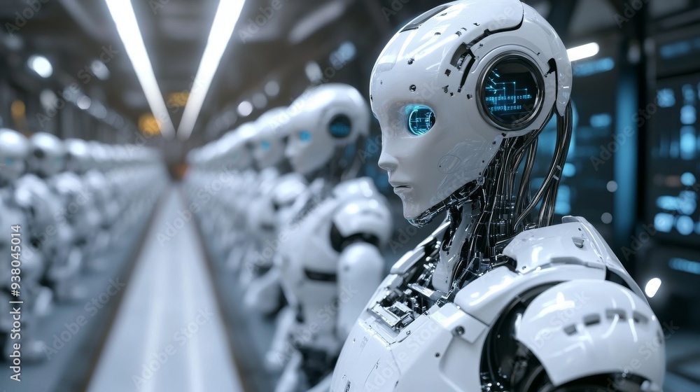 Fototapeta premium industry robot on an assembly line