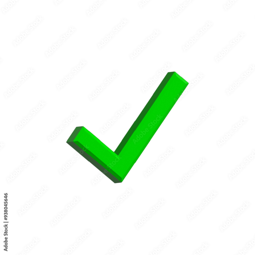 3d green mark vector, yes or no sign