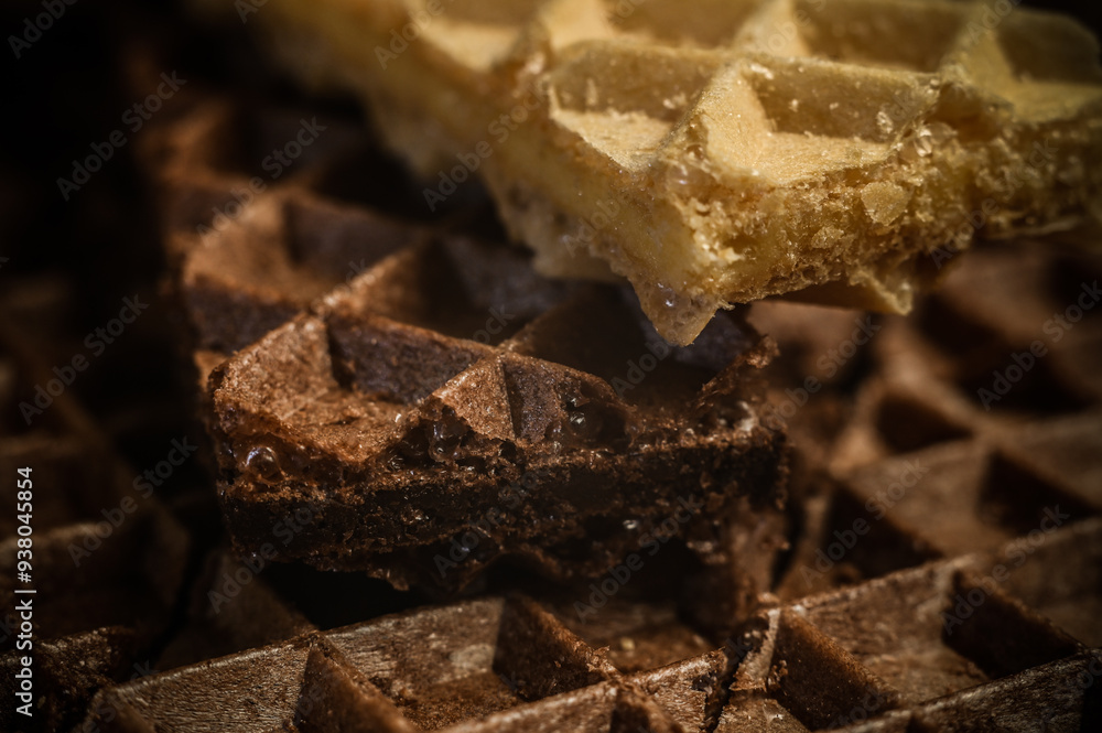 sweet waffles with vanilla filling