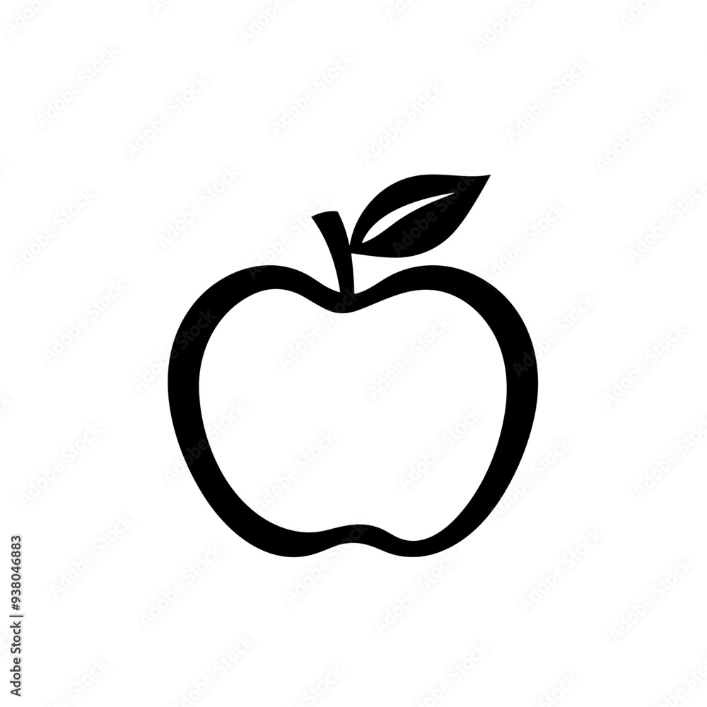 Apple, fruit, eat, icon, graphic, vector, black and white, red, red apple Apple, fruit, eat, icon, graphic, vector, black and white, red, red apple