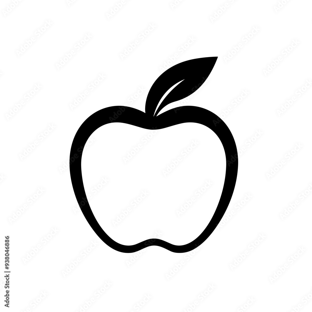 Apple, fruit, eat, icon, graphic, vector, black and white, red, red apple Apple, fruit, eat, icon, graphic, vector, black and white, red, red apple