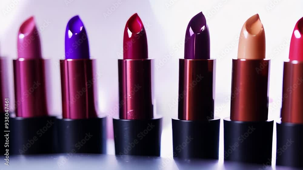 Set of multi-colored lipsticks on a white background Set of multi-colored lipsticks on a white background