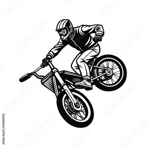 man stunt a bike vector 