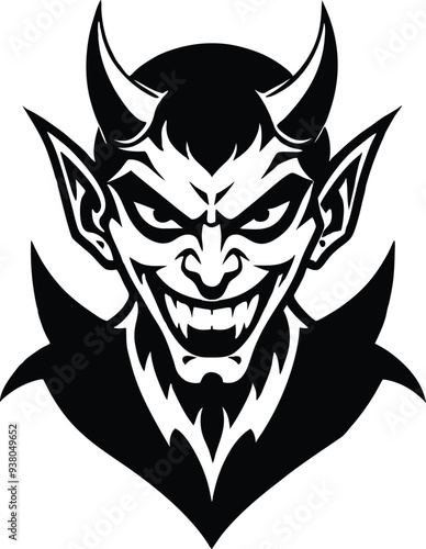 dracula devil silhouette illustration black and white