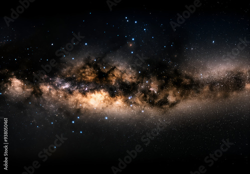 Stargazers observe the stunning Milky Way galaxy as it stretches across the horizon on a clear night, showcasing brilliant stars and cosmic clouds in a serene landscape.