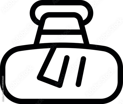 Line icon of a car air freshener hanging from a rearview mirror