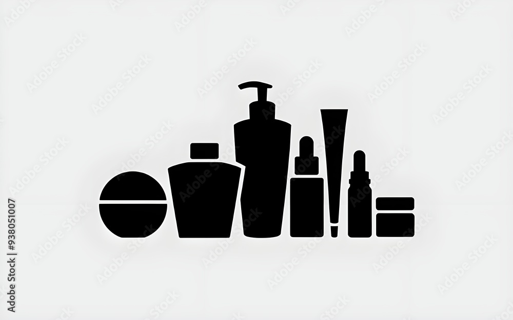 Beauty Product Silhouette Bottles Vector Collection Beauty Product Silhouette Bottles Vector Collection
