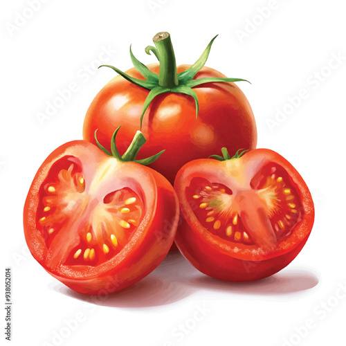 3d vector red tomato design