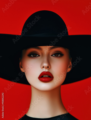 Wallpaper Mural Frau mit Hut Torontodigital.ca