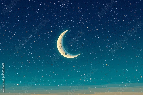 Wallpaper Mural Crescent Moon Starry Night Islam Religion Spiritual Symbol Torontodigital.ca
