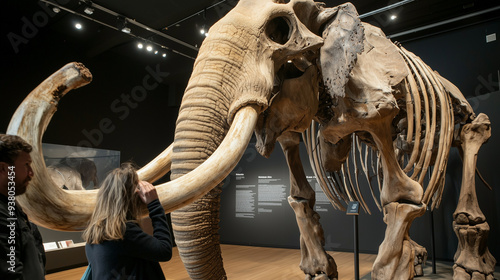 Woolly Mammoth Skeleton Displayed in Museum Exhibit photo