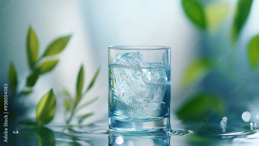 A glass of water as clear as crystal A glass of water as clear as crystal