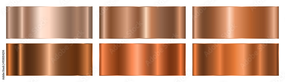 Obraz premium Copper metal gradients with a white background. A pattern with a shiny metallic gradient. The texture of the foil. Vector EPS 10.