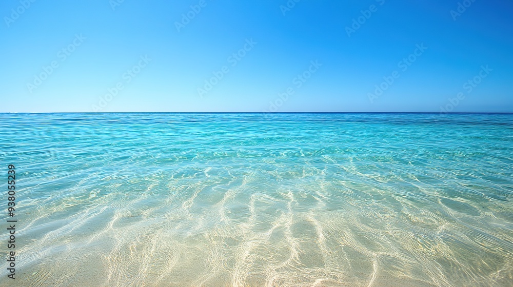 Beach and Clear Sea Water: Relaxing Summer Holiday Scene with Crystal Clear Waters and Serene Coastal Vibes Beach and Clear Sea Water: Relaxing Summer Holiday Scene with Crystal Clear Waters and Serene Coastal Vibes