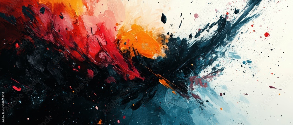 Emotive Chaos: Abstract Art with Dynamic Brush Strokes and Splatters Emotive Chaos: Abstract Art with Dynamic Brush Strokes and Splatters