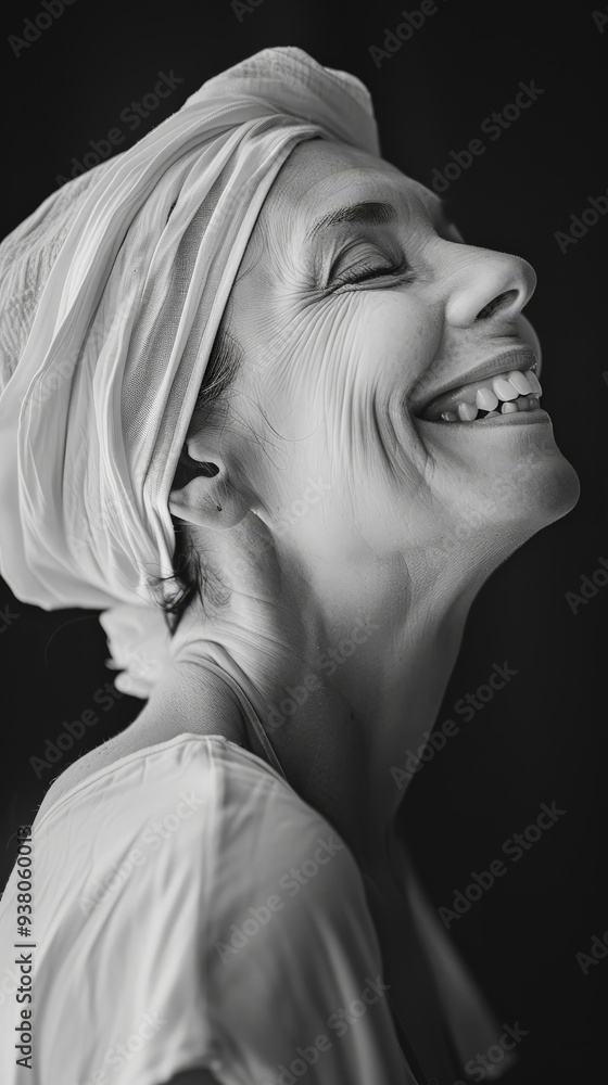 Candid smile of breast cancer survivor, full of optimism
