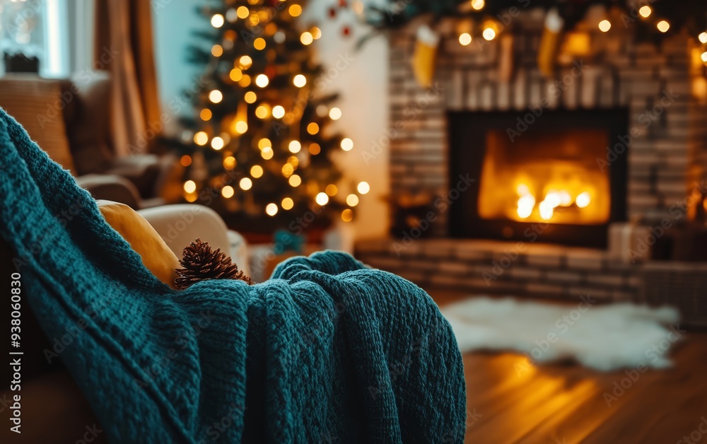 Obraz premium Christmas cozy home interior