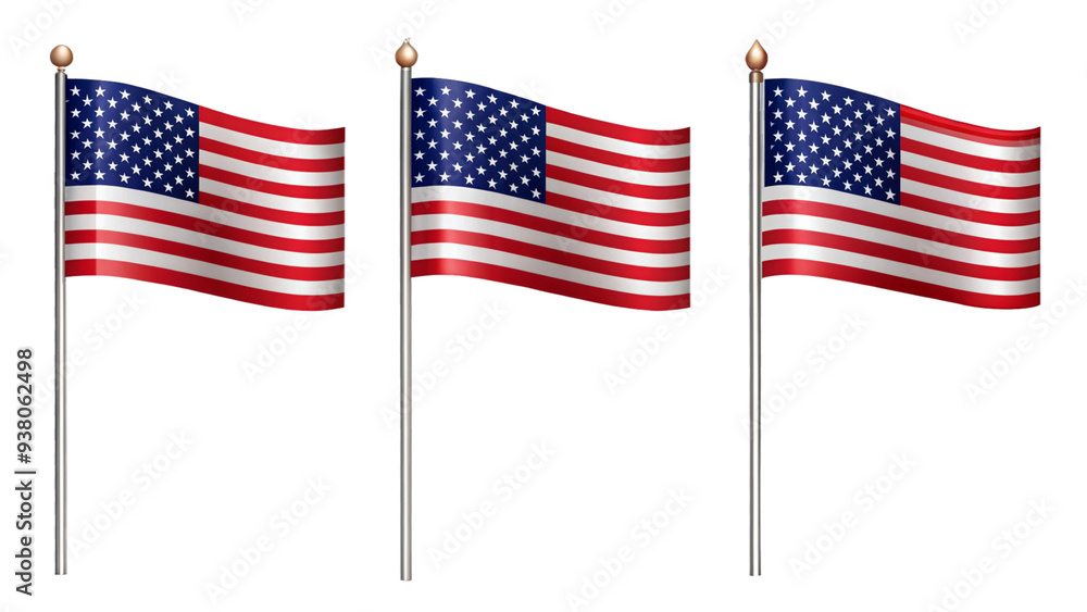 Set of American flag isolate on transparency background PNG
Set of American flag isolate on transparency background PNG